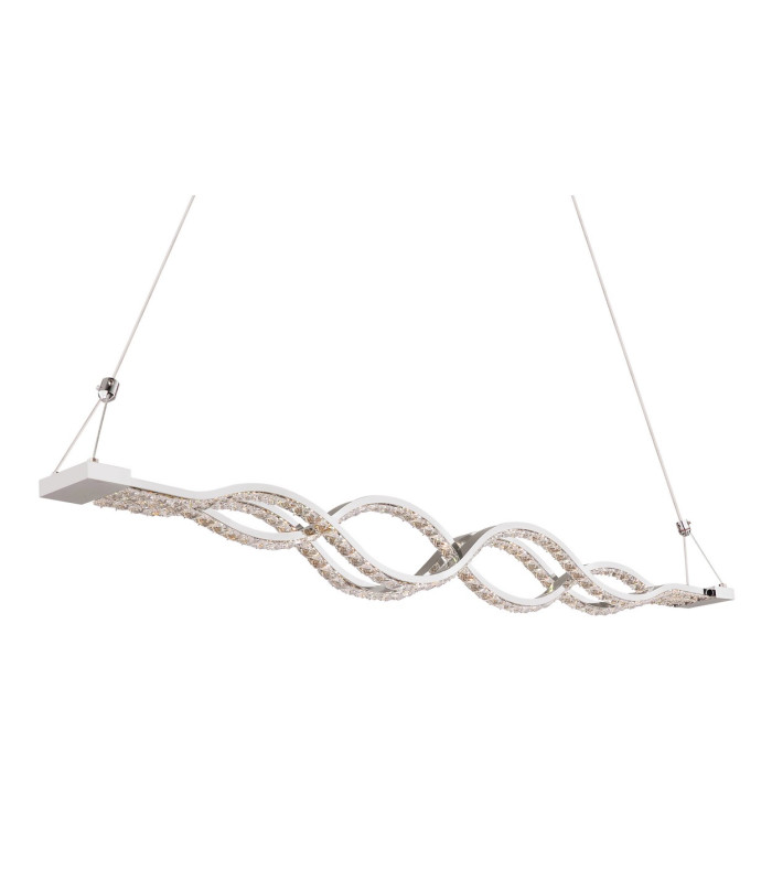 Pilla Pendant Ceiling Light Chrome Clear Glass Shade LED Dimmable 3000-6000K-5