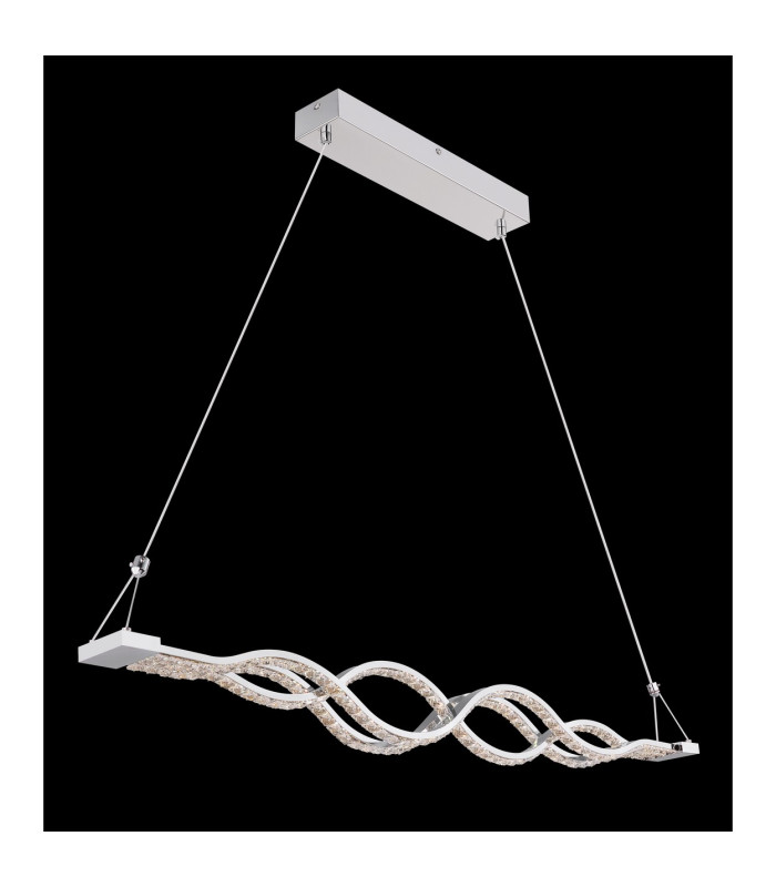Pilla Pendant Ceiling Light Chrome Clear Glass Shade LED Dimmable 3000-6000K-6