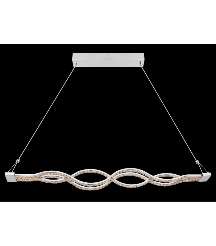 Pilla Pendant Ceiling Light Chrome Clear Glass Shade LED Dimmable 3000-6000K-7