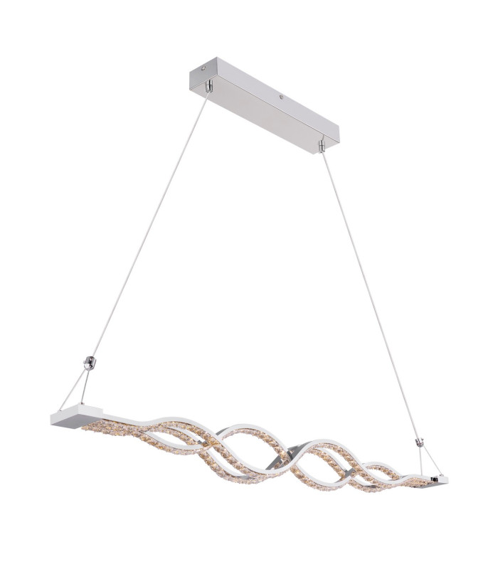 Pilla Pendant Ceiling Light Chrome Clear Glass Shade LED Dimmable 3000-6000K-8