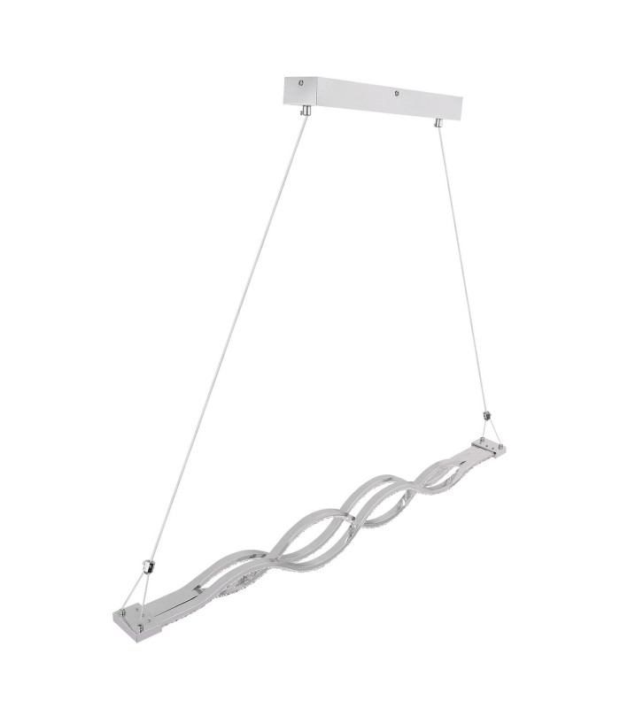 Pilla Pendant Ceiling Light Chrome Clear Glass Shade LED Dimmable 3000-6000K-10