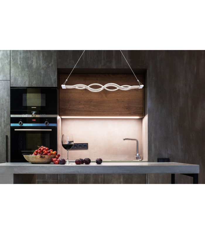 Pilla Pendant Ceiling Light Chrome Clear Glass Shade LED Dimmable 3000-6000K-13