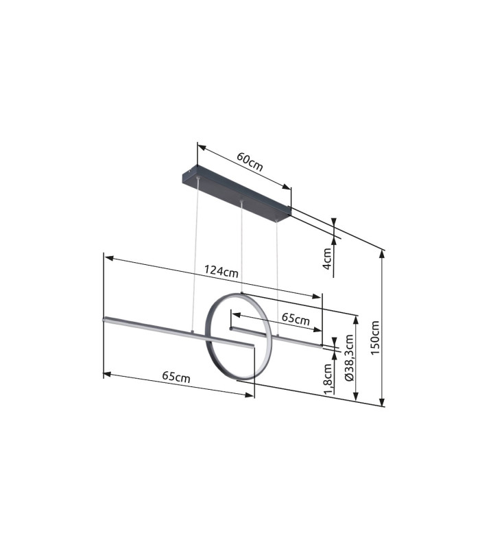Barral Pendant Ceiling Light Graphite 3x LED Dimmable 3000-6000K Remote Control-9