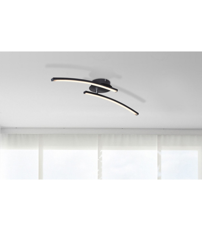 Tansy I Integrated LED Semi Flush Ceiling Light Matt Black 2x LED 3000-4000K-8