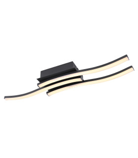 Kasimir Integrated LED Semi Flush Ceiling Light Matt Black 3x LED 3000K-1
