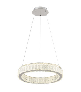 Mucky 50cm Pendant Ceiling Light Chrome K5 Crystals LED Dimmable 2700-6000K Remote Control-1