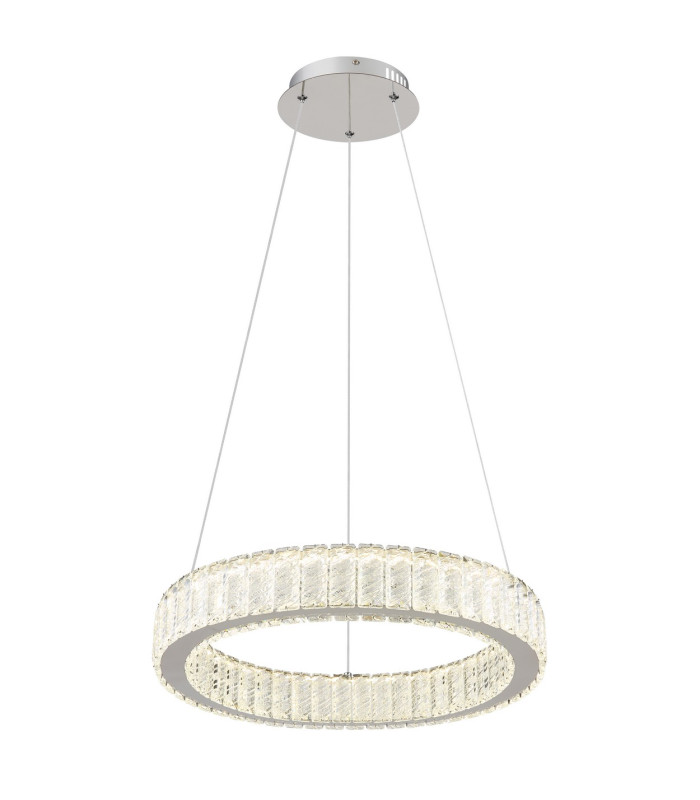 Mucky 50cm Pendant Ceiling Light Chrome K5 Crystals LED Dimmable 2700-6000K Remote Control-1