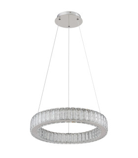 Mucky 50cm Pendant Ceiling Light Chrome K5 Crystals LED Dimmable 2700-6000K Remote Control-2