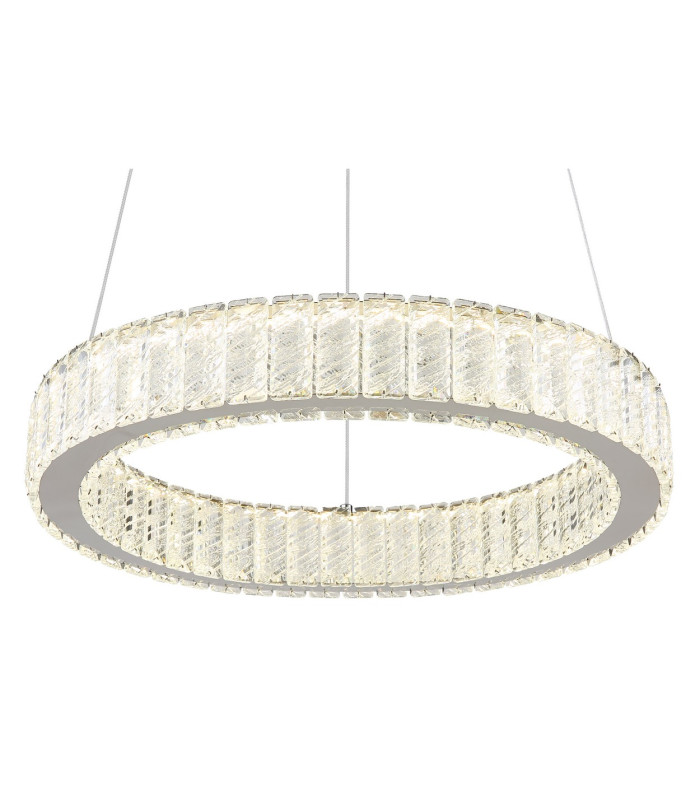 Mucky 50cm Pendant Ceiling Light Chrome K5 Crystals LED Dimmable 2700-6000K Remote Control-3