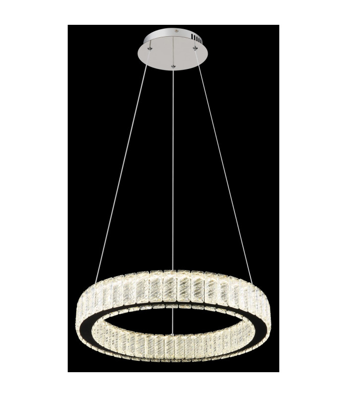 Mucky 50cm Pendant Ceiling Light Chrome K5 Crystals LED Dimmable 2700-6000K Remote Control-4