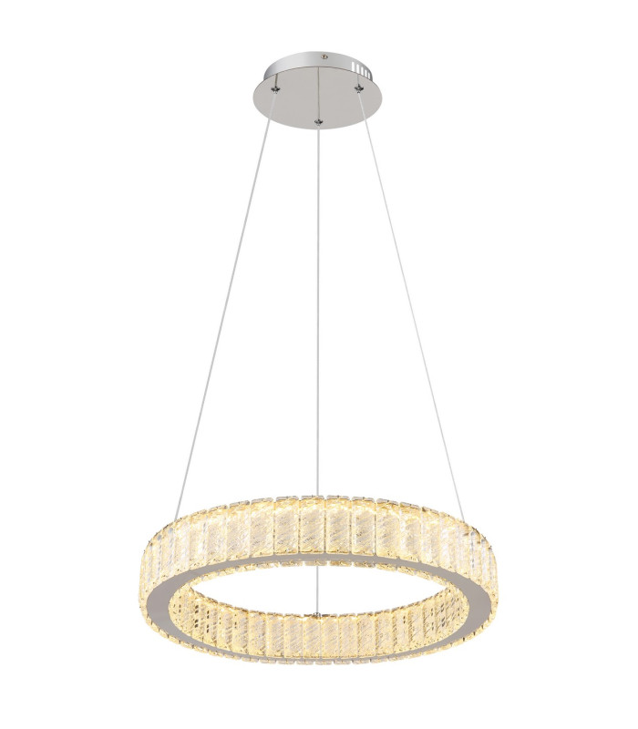 Mucky 50cm Pendant Ceiling Light Chrome K5 Crystals LED Dimmable 2700-6000K Remote Control-5