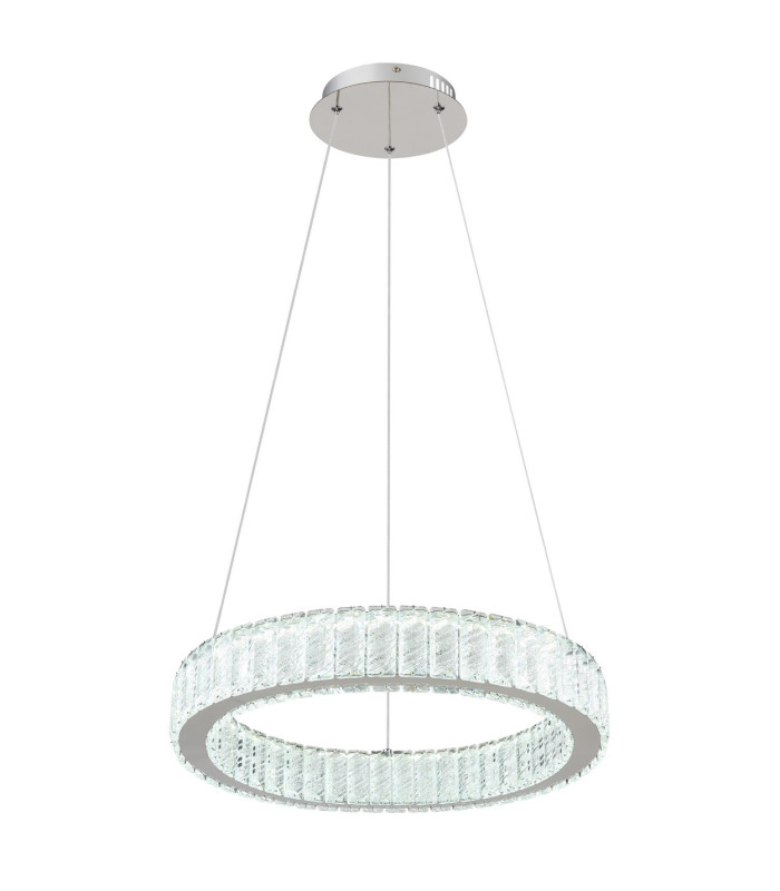 Mucky 50cm Pendant Ceiling Light Chrome K5 Crystals LED Dimmable 2700-6000K Remote Control-6