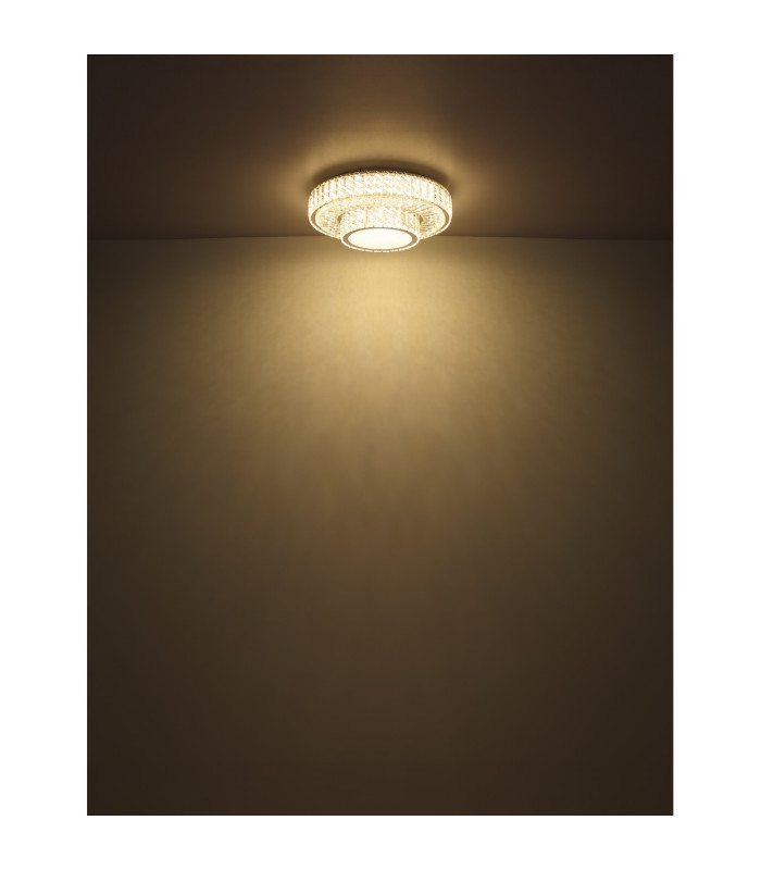 Mucky 50cm Pendant Ceiling Light Chrome K5 Crystals LED Dimmable 2700-6000K Remote Control-7