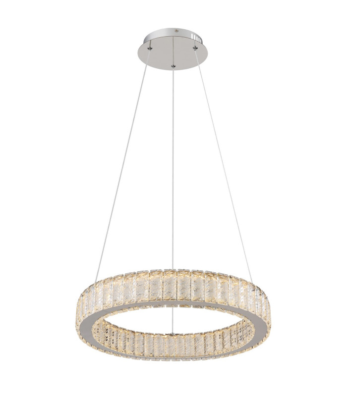 Mucky 50cm Pendant Ceiling Light Chrome K5 Crystals LED Dimmable 2700-6000K Remote Control-12