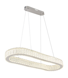 Mucky 89x31cm Pendant Ceiling Light Chrome K5 Crystals LED Dimmable 2700-6000K Remote Control-1