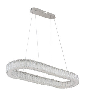 Mucky 89x31cm Pendant Ceiling Light Chrome K5 Crystals LED Dimmable 2700-6000K Remote Control-2