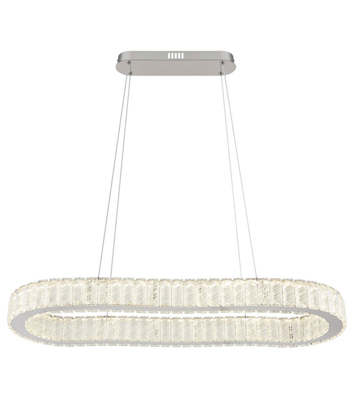 Mucky 89x31cm Pendant Ceiling Light Chrome K5 Crystals LED Dimmable 2700-6000K Remote Control-3