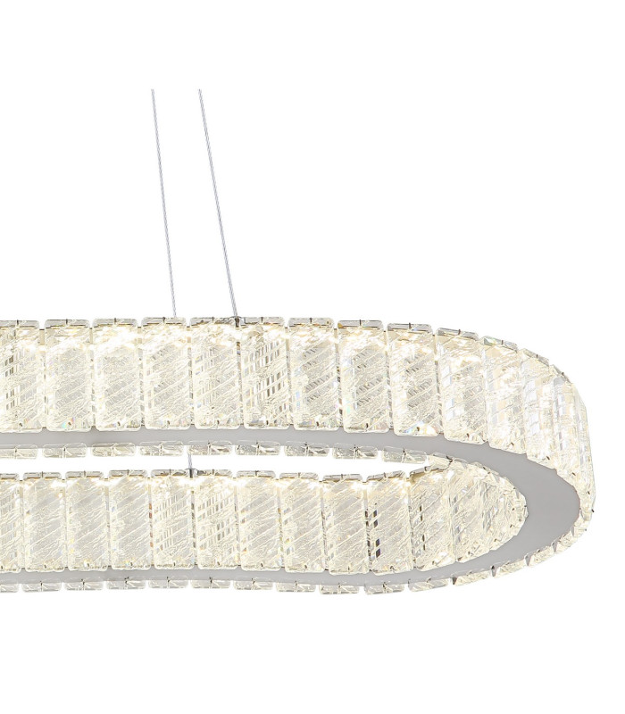 Mucky 89x31cm Pendant Ceiling Light Chrome K5 Crystals LED Dimmable 2700-6000K Remote Control-4
