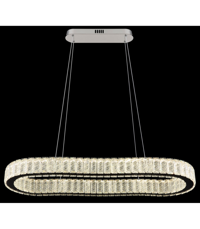 Mucky 89x31cm Pendant Ceiling Light Chrome K5 Crystals LED Dimmable 2700-6000K Remote Control-6