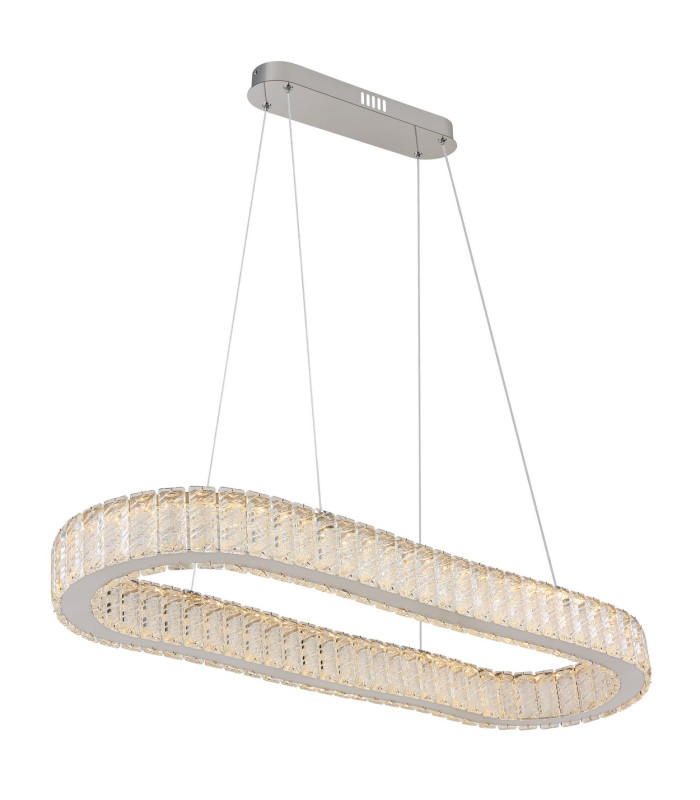 Mucky 89x31cm Pendant Ceiling Light Chrome K5 Crystals LED Dimmable 2700-6000K Remote Control-14