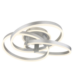 Herwig Integrated LED Semi Flush Ceiling Light Aluminium Brushed LED Dimmable 2700-6000K Remote Control-1