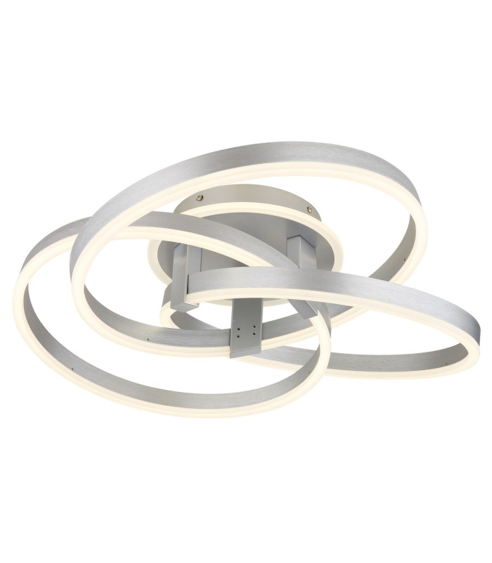 Herwig Integrated LED Semi Flush Ceiling Light Aluminium Brushed LED Dimmable 2700-6000K Remote Control-1