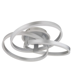 Herwig Integrated LED Semi Flush Ceiling Light Aluminium Brushed LED Dimmable 2700-6000K Remote Control-2