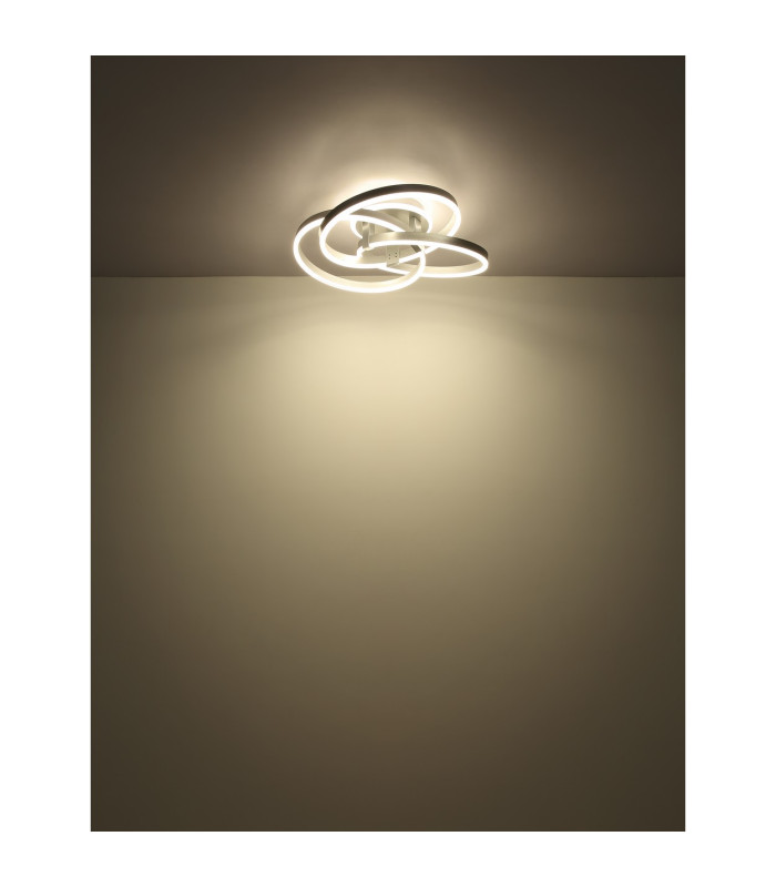 Herwig Integrated LED Semi Flush Ceiling Light Aluminium Brushed LED Dimmable 2700-6000K Remote Control-6