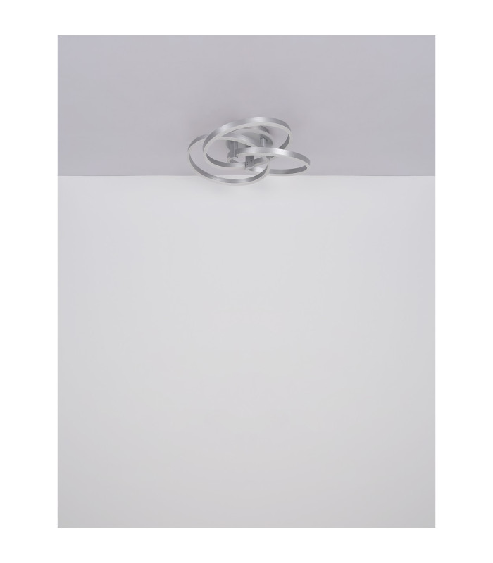 Herwig Integrated LED Semi Flush Ceiling Light Aluminium Brushed LED Dimmable 2700-6000K Remote Control-8
