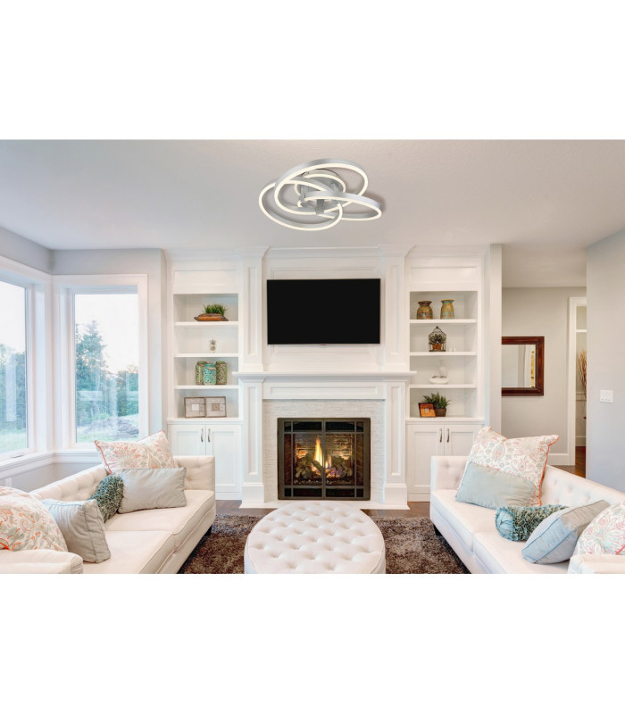 Herwig Integrated LED Semi Flush Ceiling Light Aluminium Brushed LED Dimmable 2700-6000K Remote Control-10