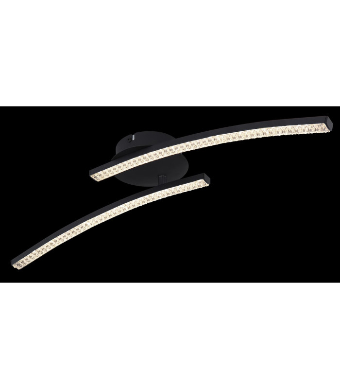 Jules Integrated LED Semi Flush Ceiling Light Matt Black 2x LED 2700-4000K-6