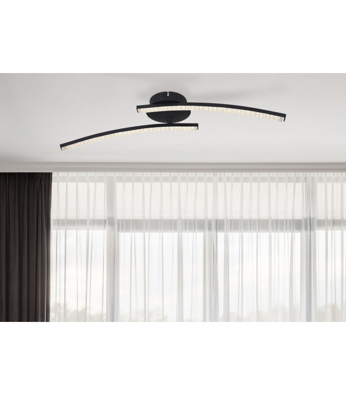 Jules Integrated LED Semi Flush Ceiling Light Matt Black 2x LED 2700-4000K-10