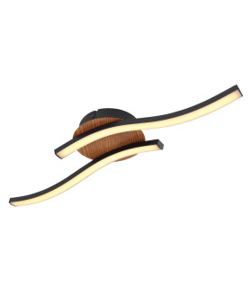 Evita Integrated LED Semi Flush Ceiling Light Black 2x LED 3000K-1
