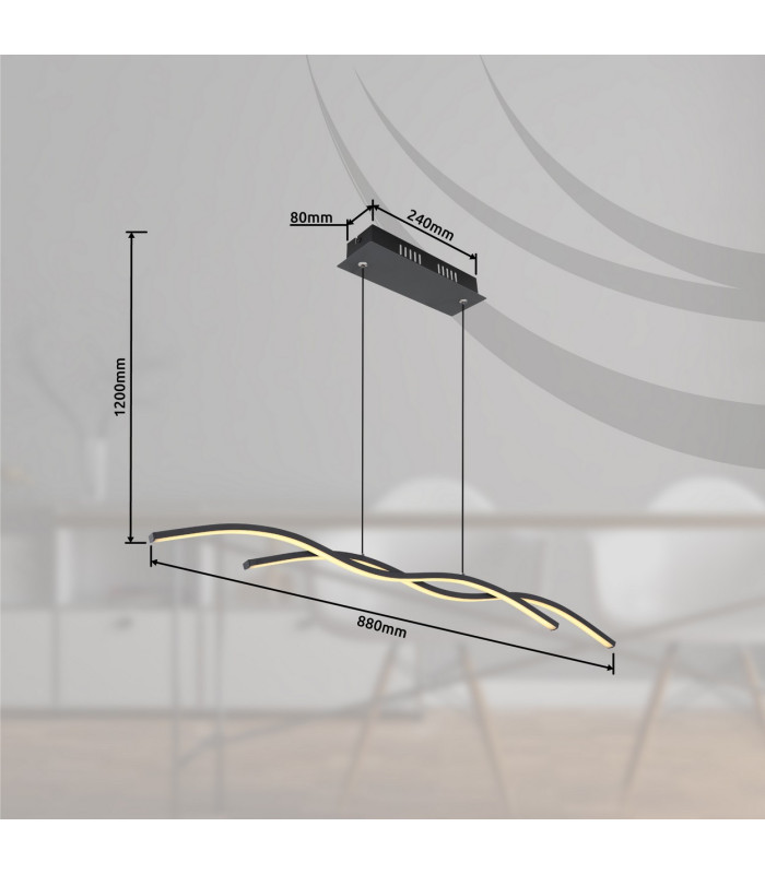 Marius Pendant Ceiling Light Black 2x LED 3000K-7