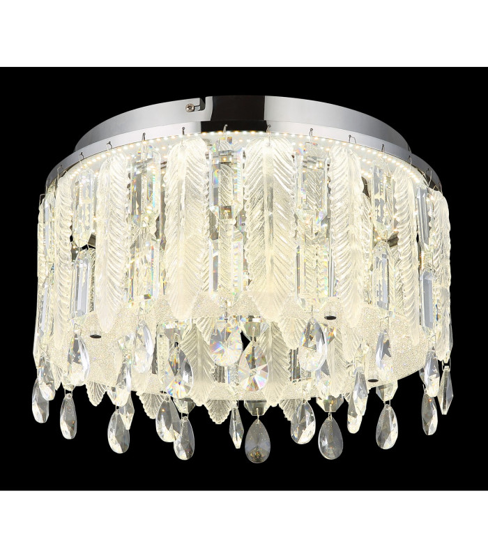 Klunka 38cm Ceiling Light Chrome K5 Crystals LED Dimmable 2700-6000K Remote Control-3