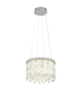 Klunka 39.5cm Pendant Ceiling Light Chrome K5 Crystals LED Dimmable 2700-6000K Remote Control-1