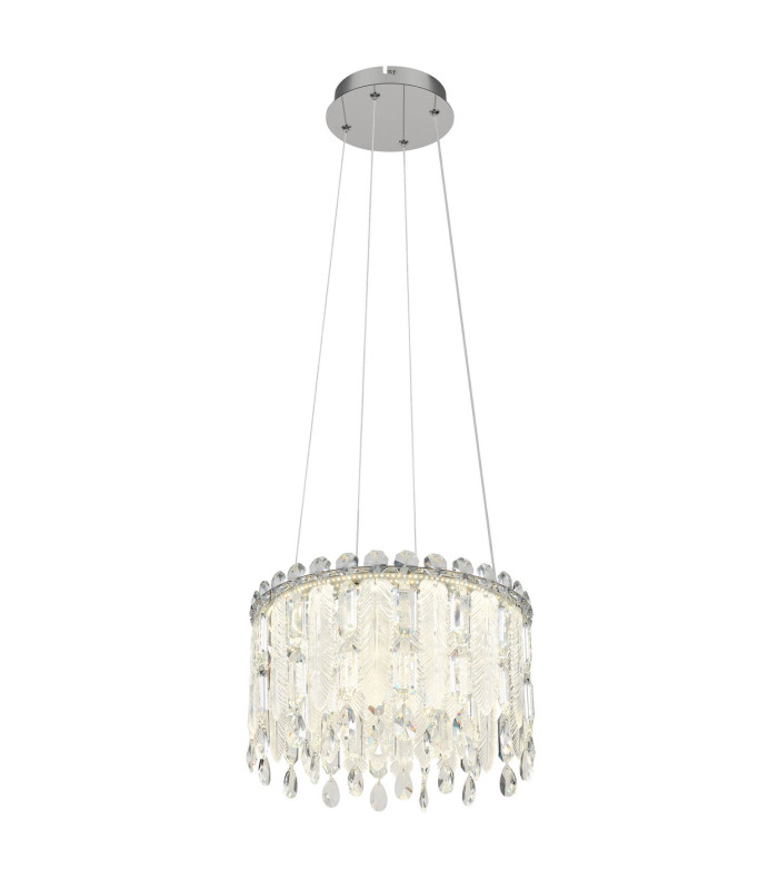Klunka 39.5cm Pendant Ceiling Light Chrome K5 Crystals LED Dimmable 2700-6000K Remote Control-1