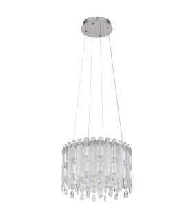 Klunka 39.5cm Pendant Ceiling Light Chrome K5 Crystals LED Dimmable 2700-6000K Remote Control-2