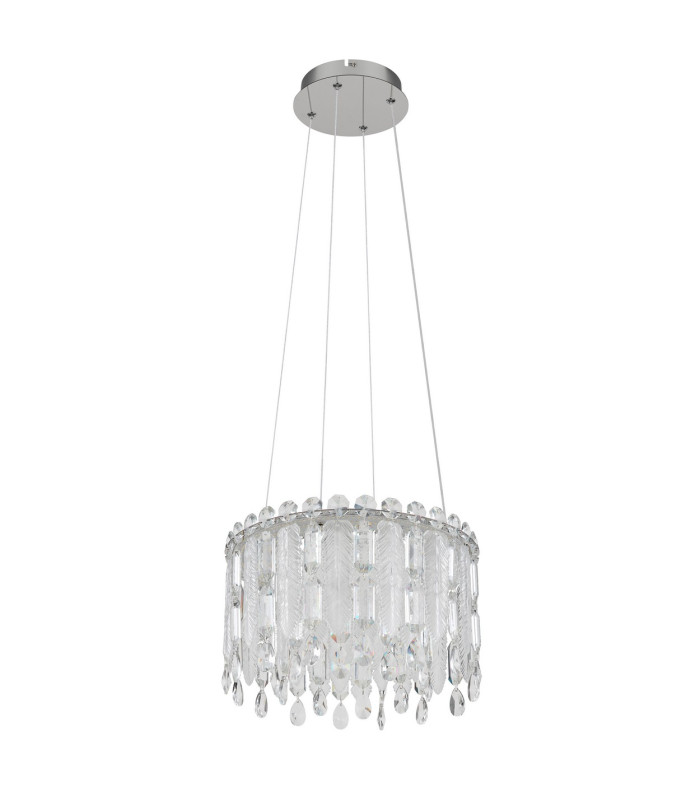 Klunka 39.5cm Pendant Ceiling Light Chrome K5 Crystals LED Dimmable 2700-6000K Remote Control-2