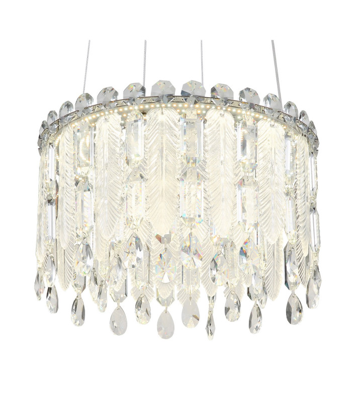 Klunka 39.5cm Pendant Ceiling Light Chrome K5 Crystals LED Dimmable 2700-6000K Remote Control-3