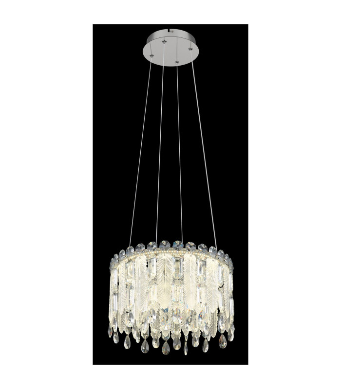 Klunka 39.5cm Pendant Ceiling Light Chrome K5 Crystals LED Dimmable 2700-6000K Remote Control-4