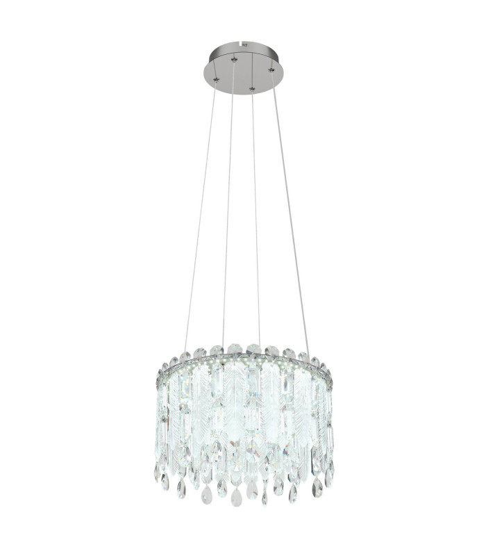 Klunka 39.5cm Pendant Ceiling Light Chrome K5 Crystals LED Dimmable 2700-6000K Remote Control-6