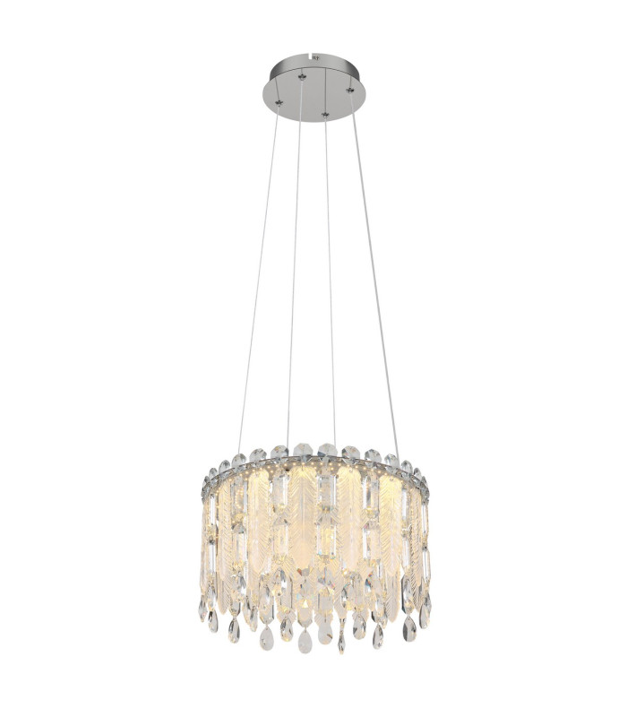 Klunka 39.5cm Pendant Ceiling Light Chrome K5 Crystals LED Dimmable 2700-6000K Remote Control-9