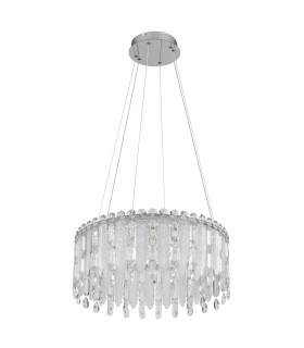 Klunka 59.5cm Pendant Ceiling Light Chrome K5 Crystals LED Dimmable 2700-6000K Remote Control-2