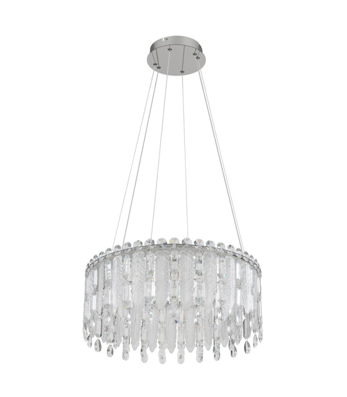 Klunka 59.5cm Pendant Ceiling Light Chrome K5 Crystals LED Dimmable 2700-6000K Remote Control-2