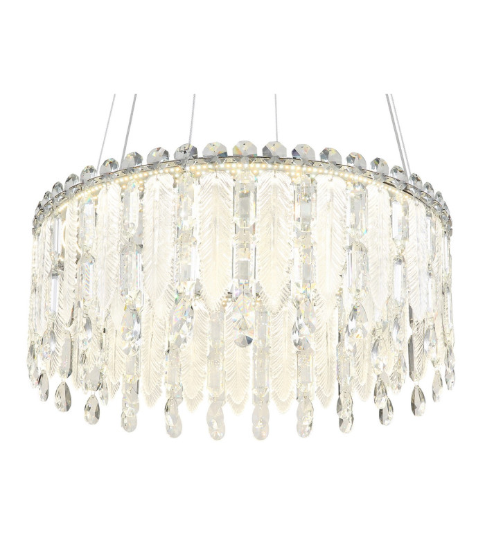 Klunka 59.5cm Pendant Ceiling Light Chrome K5 Crystals LED Dimmable 2700-6000K Remote Control-3