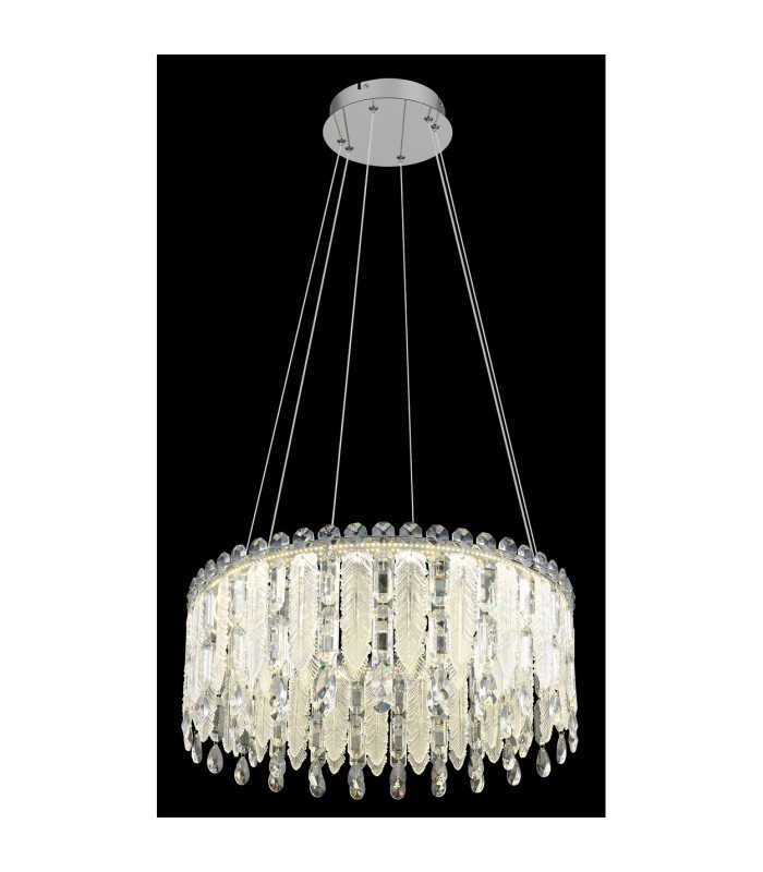 Klunka 59.5cm Pendant Ceiling Light Chrome K5 Crystals LED Dimmable 2700-6000K Remote Control-4