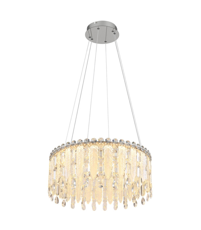 Klunka 59.5cm Pendant Ceiling Light Chrome K5 Crystals LED Dimmable 2700-6000K Remote Control-5