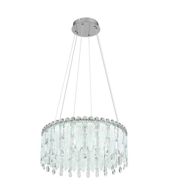 Klunka 59.5cm Pendant Ceiling Light Chrome K5 Crystals LED Dimmable 2700-6000K Remote Control-6