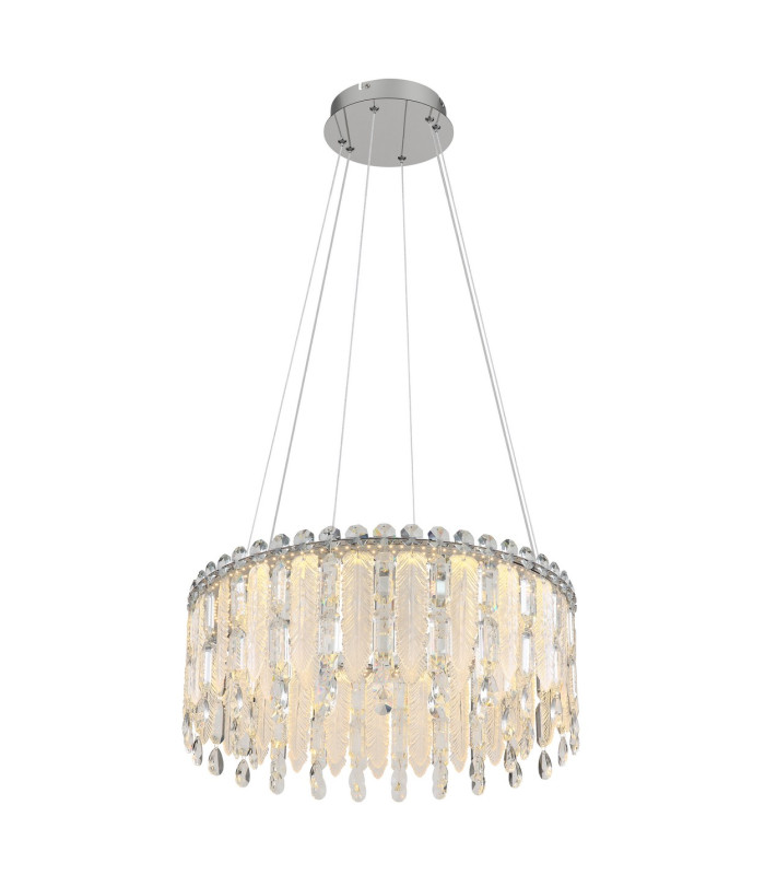Klunka 59.5cm Pendant Ceiling Light Chrome K5 Crystals LED Dimmable 2700-6000K Remote Control-9
